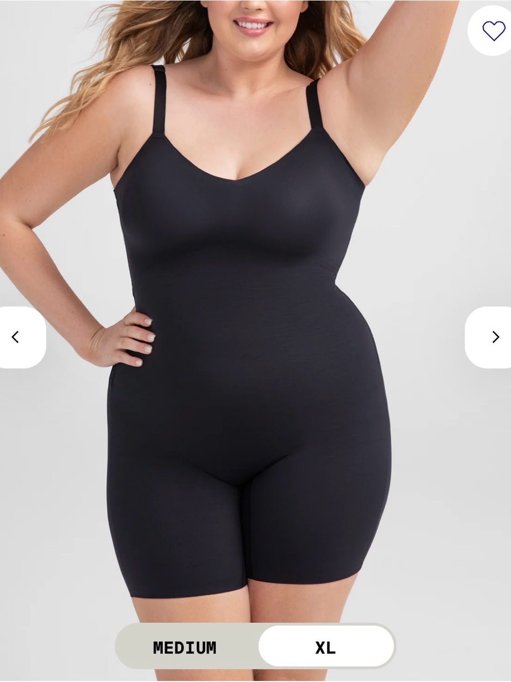 Honeylove mid-thigh bodysuit in Vamp black XL or L